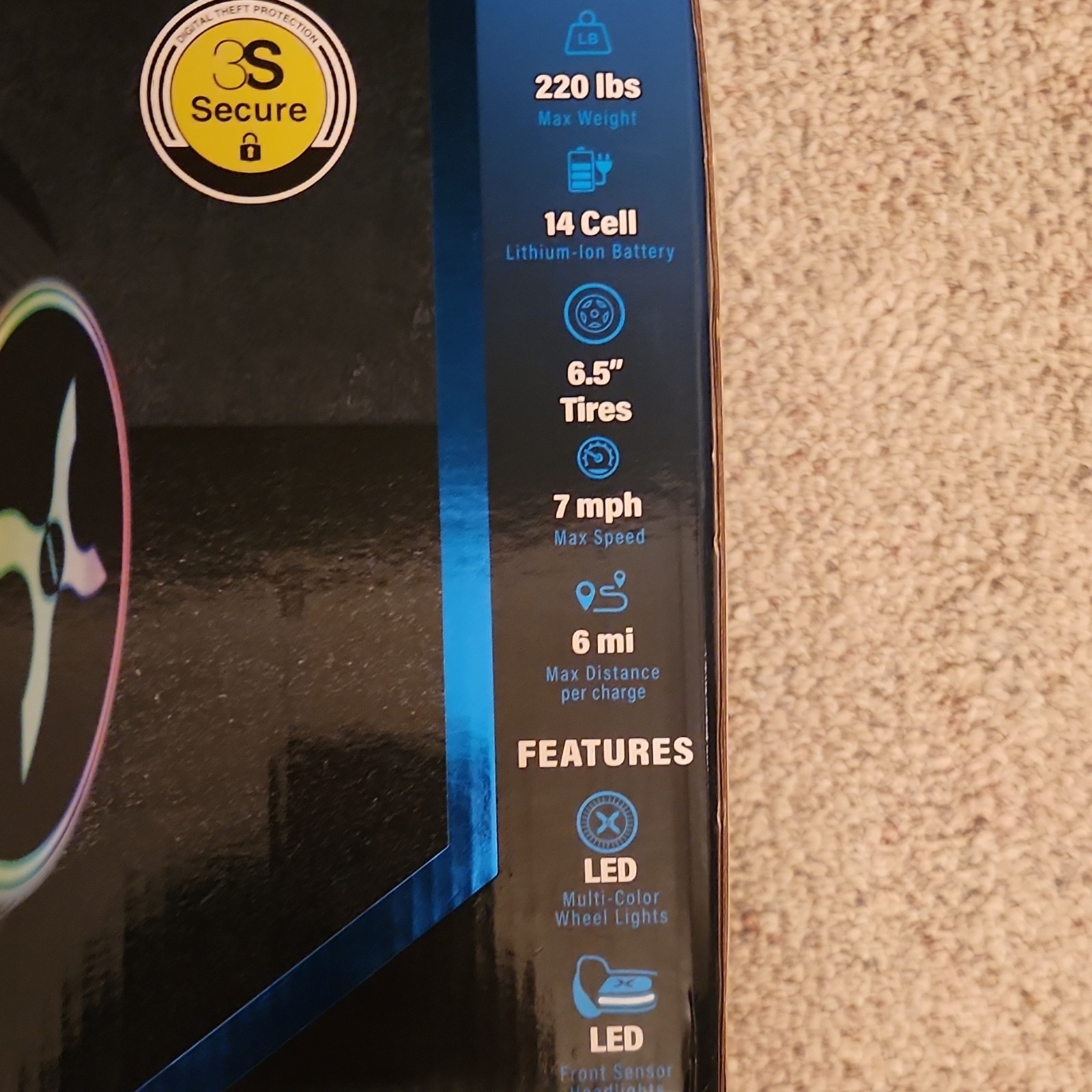 Hover-1 All-Star Blue hoverboard, 6.5″ Tires, LED Wheel Lights