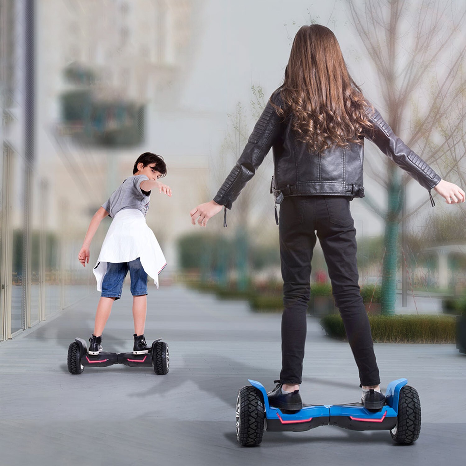 Gyroor Warrior All Terrain Self-Balancing Scooter Bluetooth Speaker LED Lights