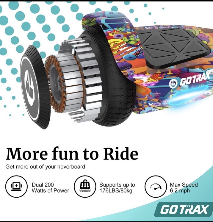 GOTRAX EDGE Self-Balancing Scooter, 6.5″ Tires, Dual 200W Motors, galaxy design