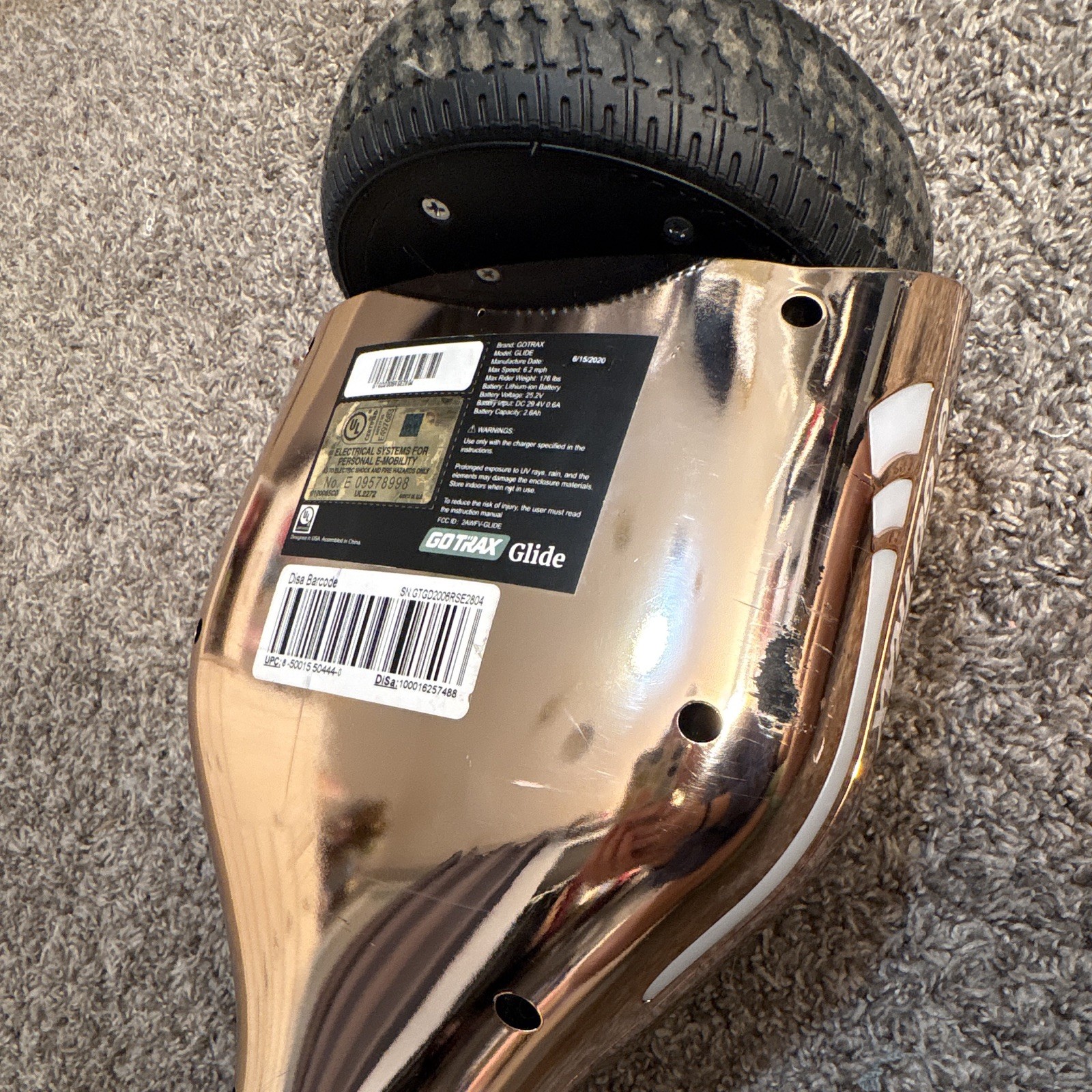 GOTRAX Glide Rose Gold Self-Balancing hover board 8 mph Bluetooth LED Lights