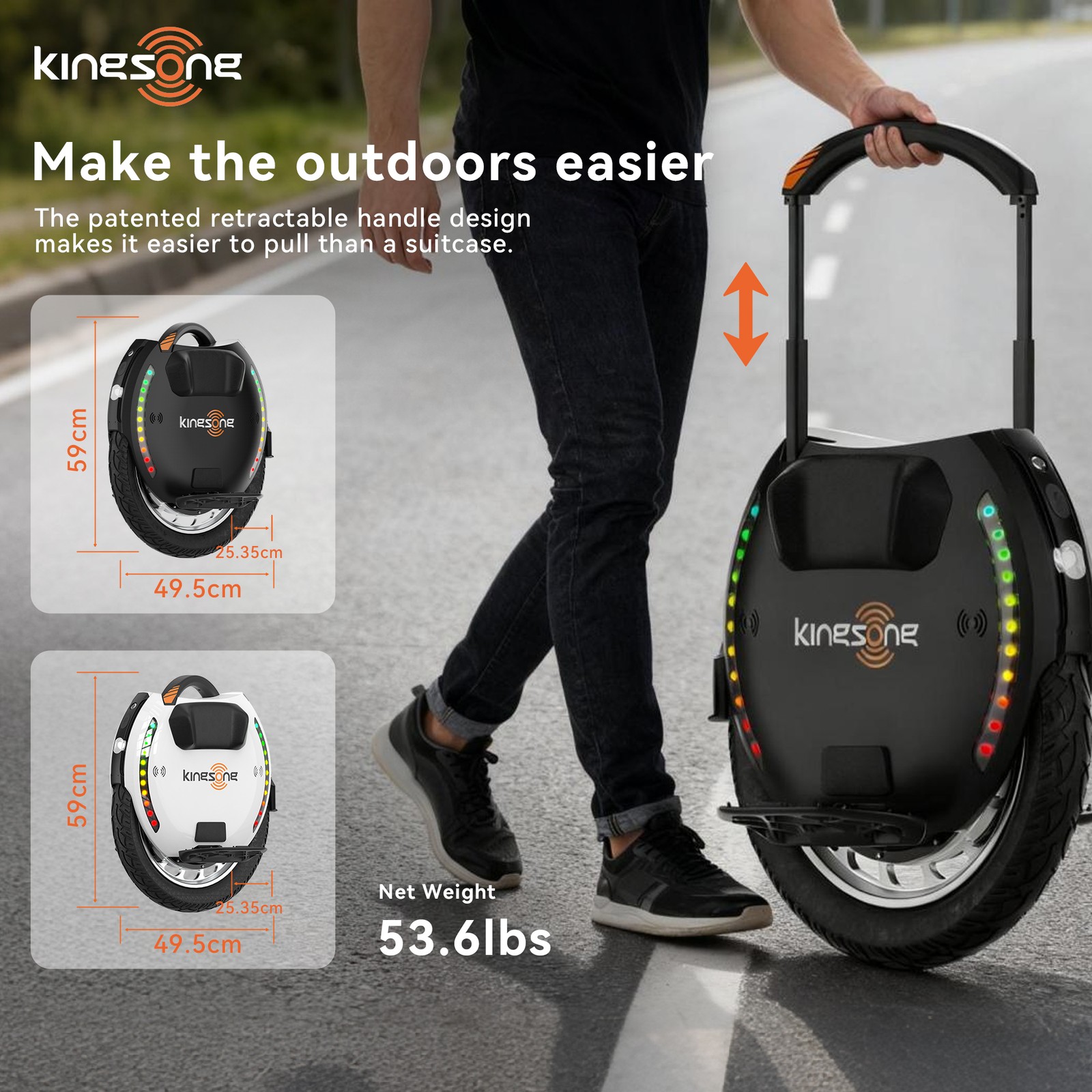 KINGSONG 18XL PRO Electric Unicycle for Adults 37 mph Speed 87 miles Range EUC