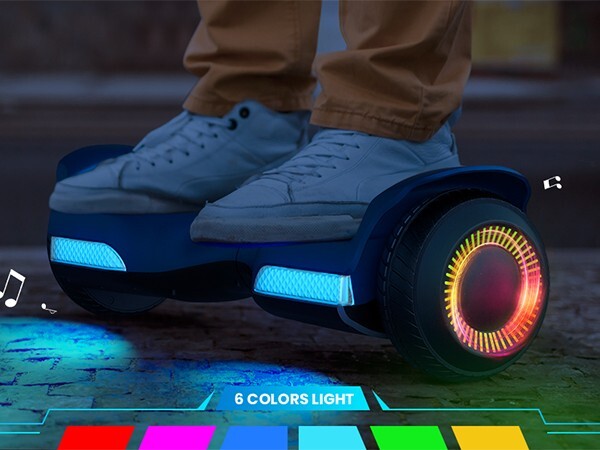 Gyroor Self-Balancing Scooter w/ Bluetooth Speaker & LED Lights-Black