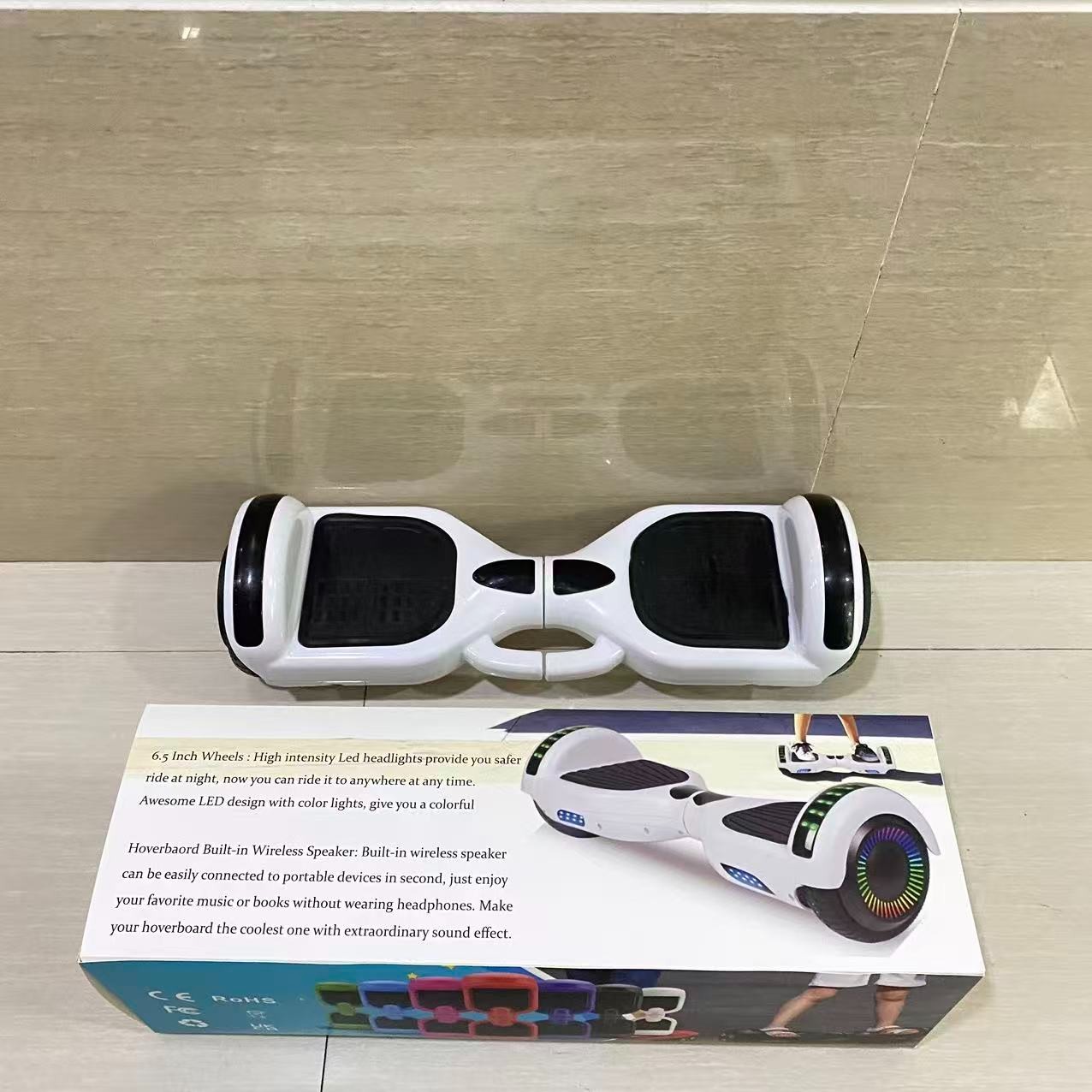 VIBIKE Self Balancing Electric Scooter, 6.5” Two-Wheel Hoverboard with LED Light