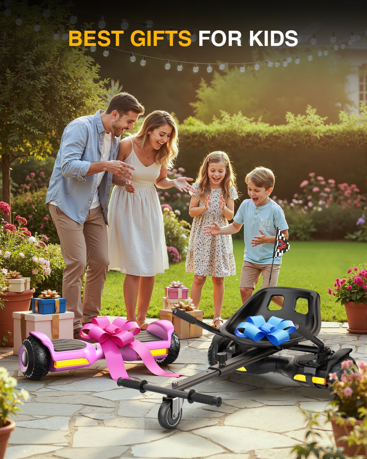 Gyroor G13+K1 6.5” Self Balancing Scooter for Kids with Bluetooth Speaker-Pink