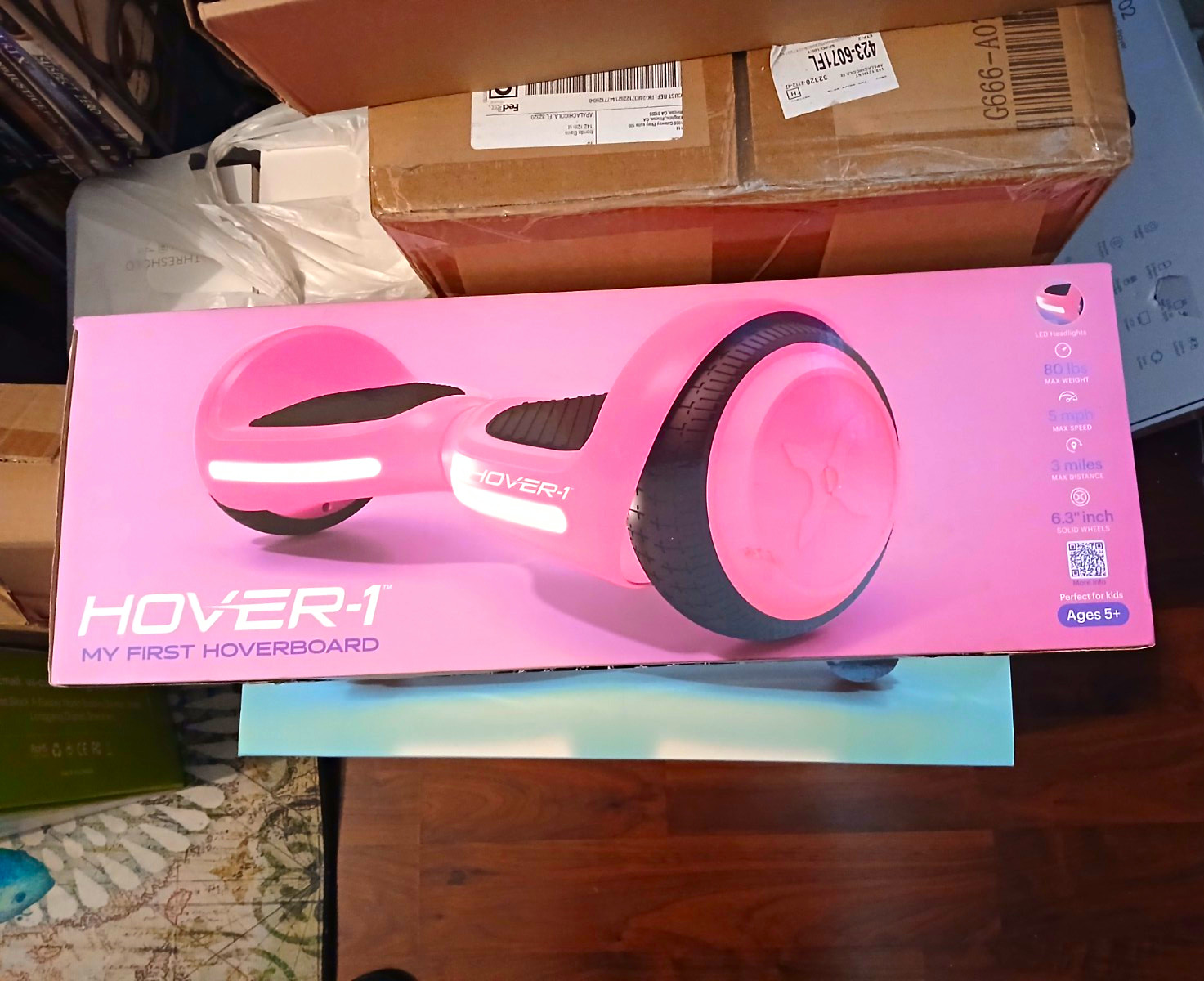 Hover-1 My First Hoverboard Pink Bluetooth 6.3 mph 3 Mile Range 110 lb