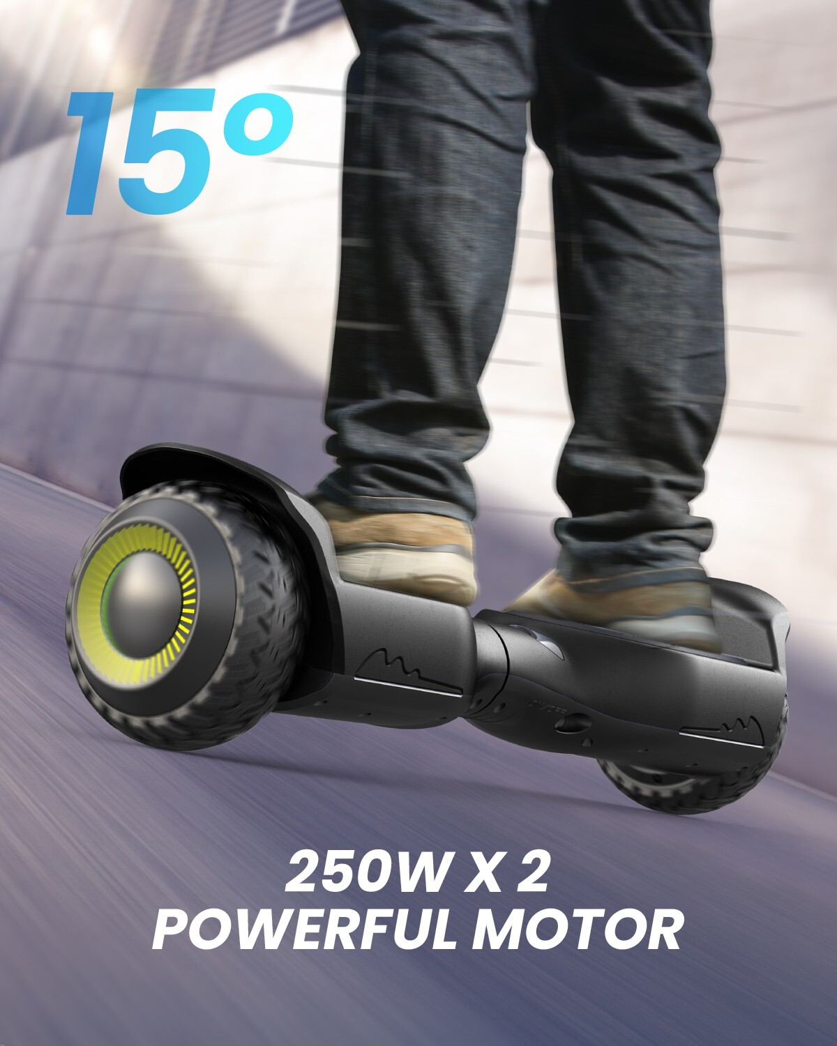 Gyroor Self-Balancing Scooter w/ Bluetooth Speaker & LED Lights-Black