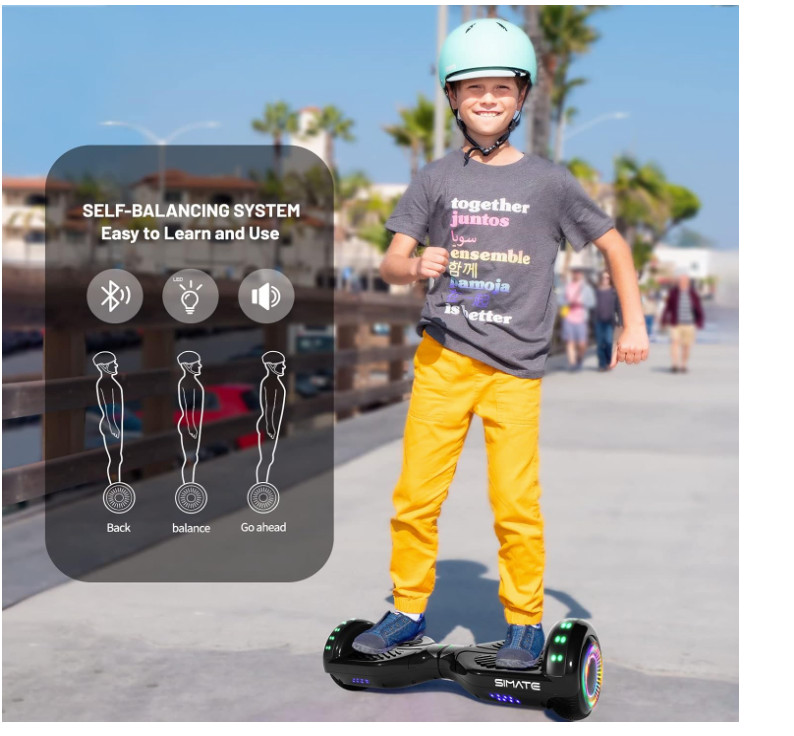 SIMATE Hoverboard, Bluetooth All Terrain Hover Boards Control UL 2272