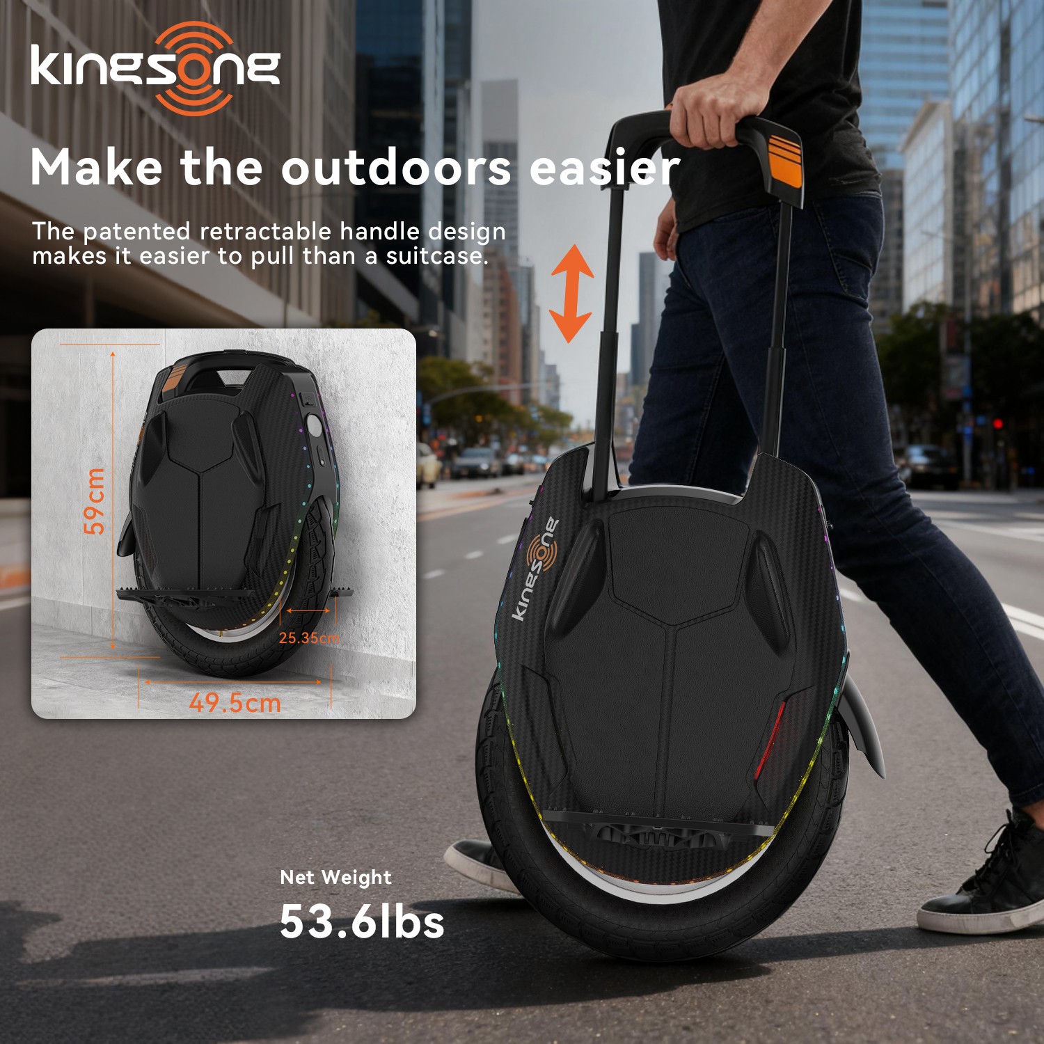 KINGSONG 16XPRO Electric Unicycle for Adults 2200W Powerful Motor 100-Miles EUC
