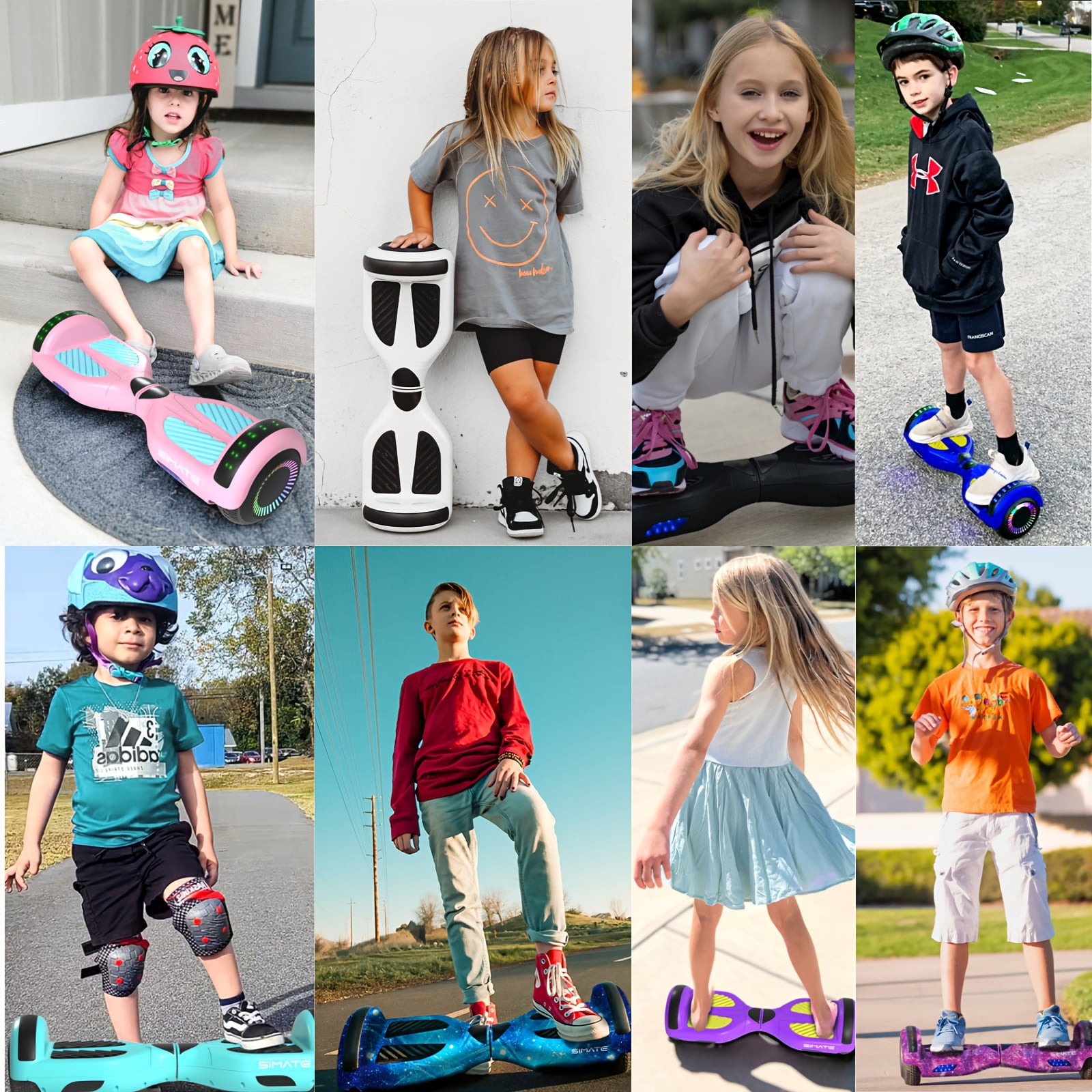 SIMATE P6 6.5″ Hoverboard for Kids, Ages 6+3 Speed Modes, 7.5mph & 7.5 Miles