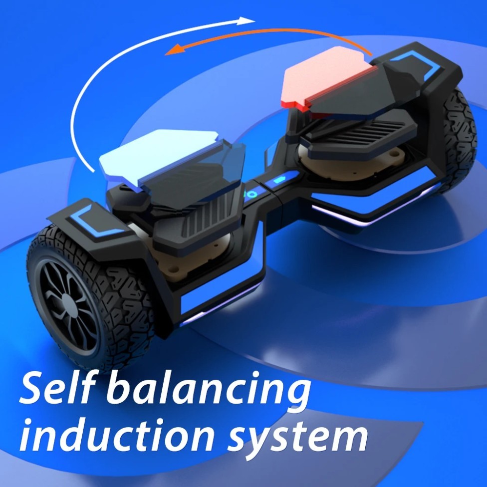 8.5 In All Terrain Self Balancing Scooter with Bluetooth Speakers & LED Lights