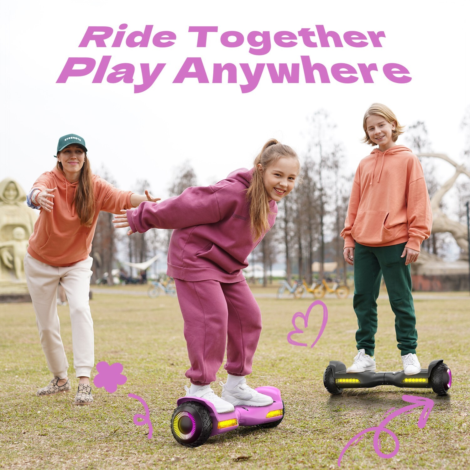 Gyroor G13 6.5” Self Balancing Hoverboard for Kids with Bluetooth-Pink