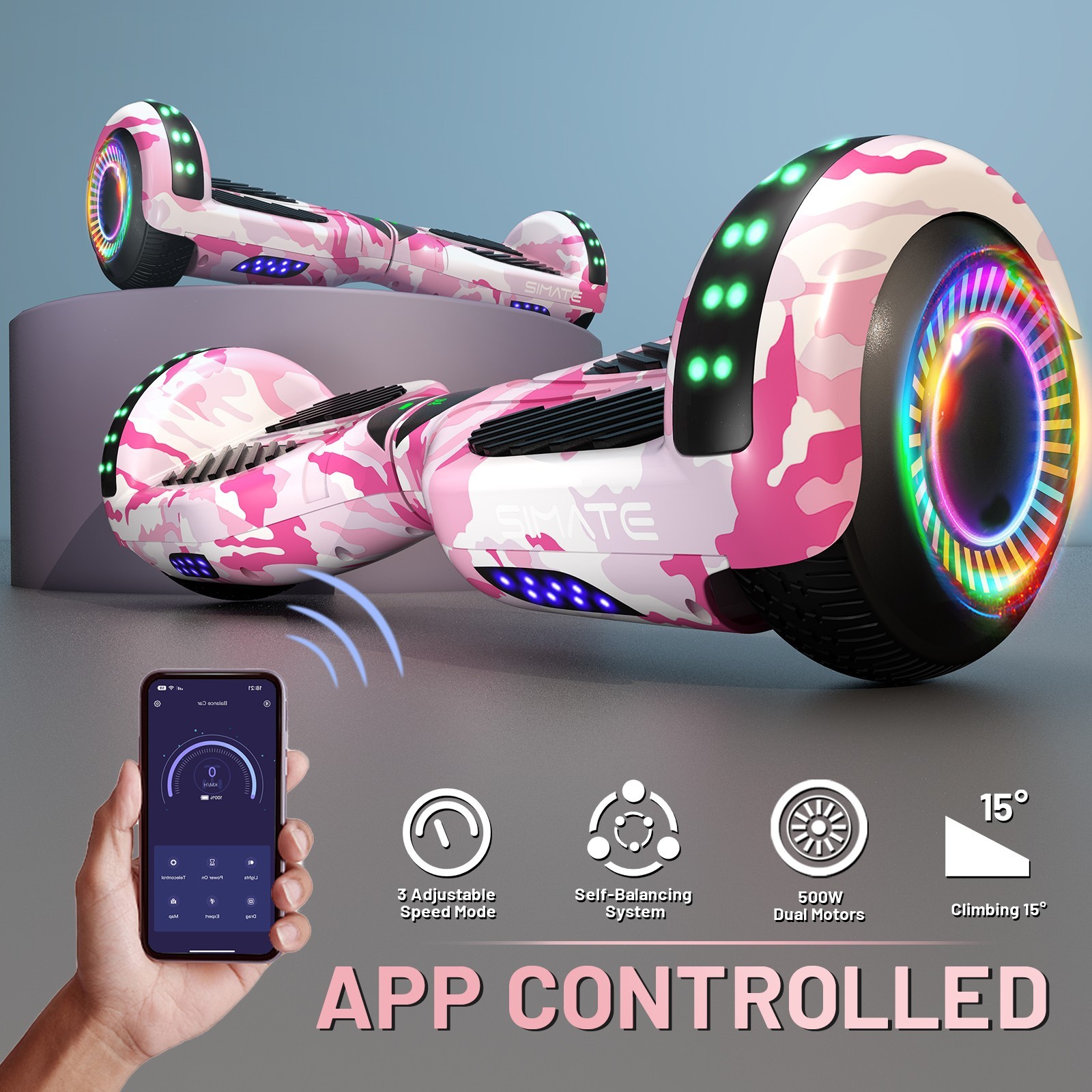 Commugo Off Road 6.5″ Hoverboard Scooter 8.5 Mph Self-Balancing Scooter 300W*2