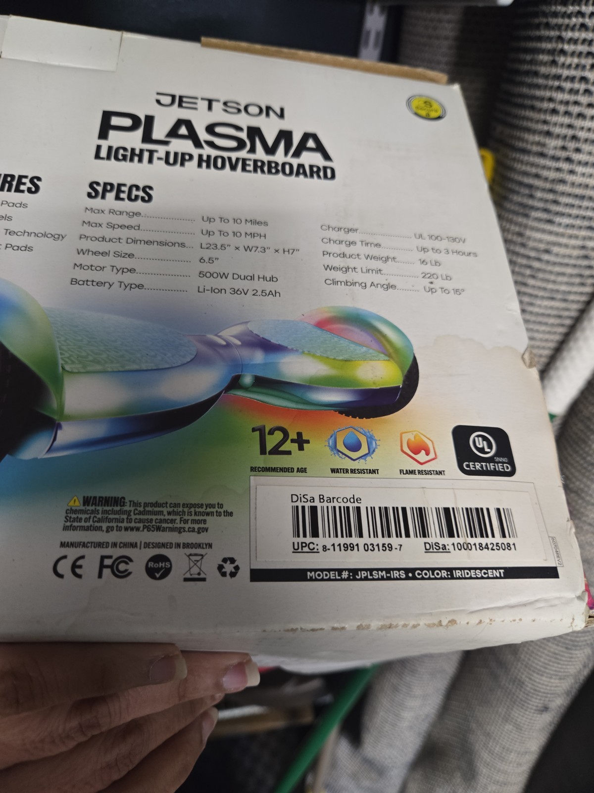 Jetson Plasma JPLSM-IRS LED Hoverboard UL 2272 Certified Self Balancing Scooter