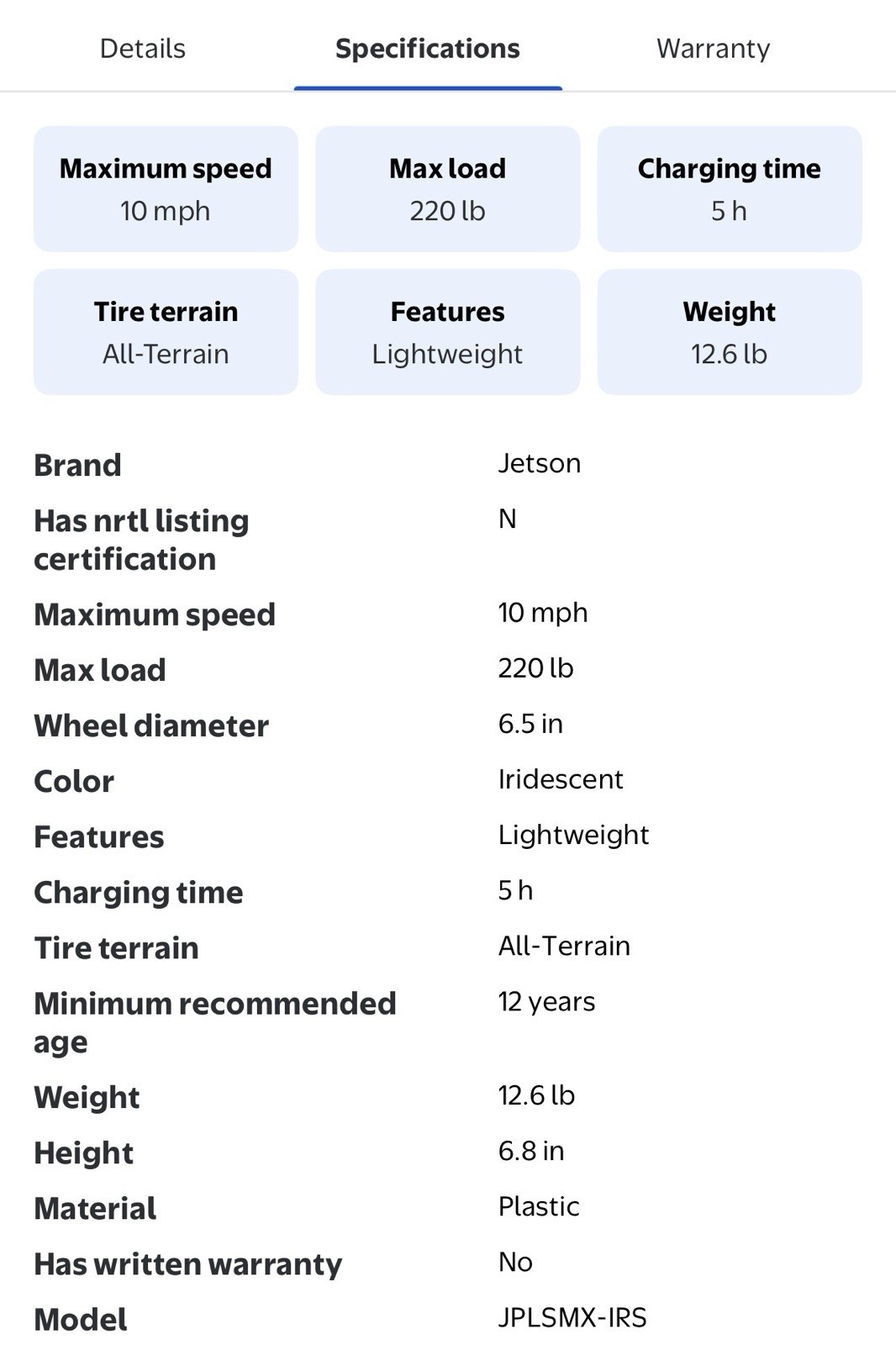 Jetson Plasma X Hoverboard Iridescent Bluetooth All-Terrain Light-Up JPLSMX-IRS