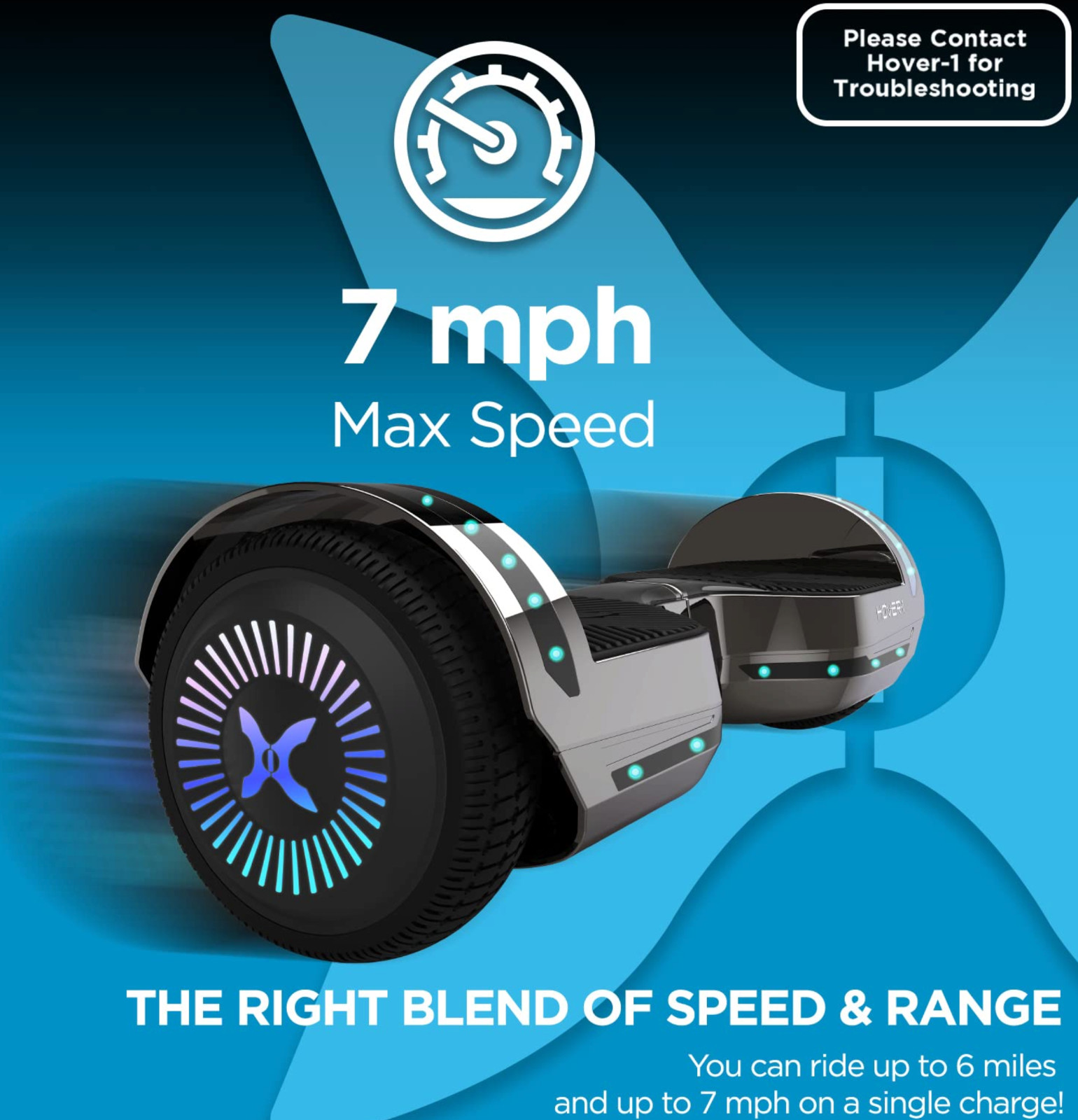 Hover-1 Chrome Electric Self Balancing Scooter with 7MPH Top Speed-NEW SEALED