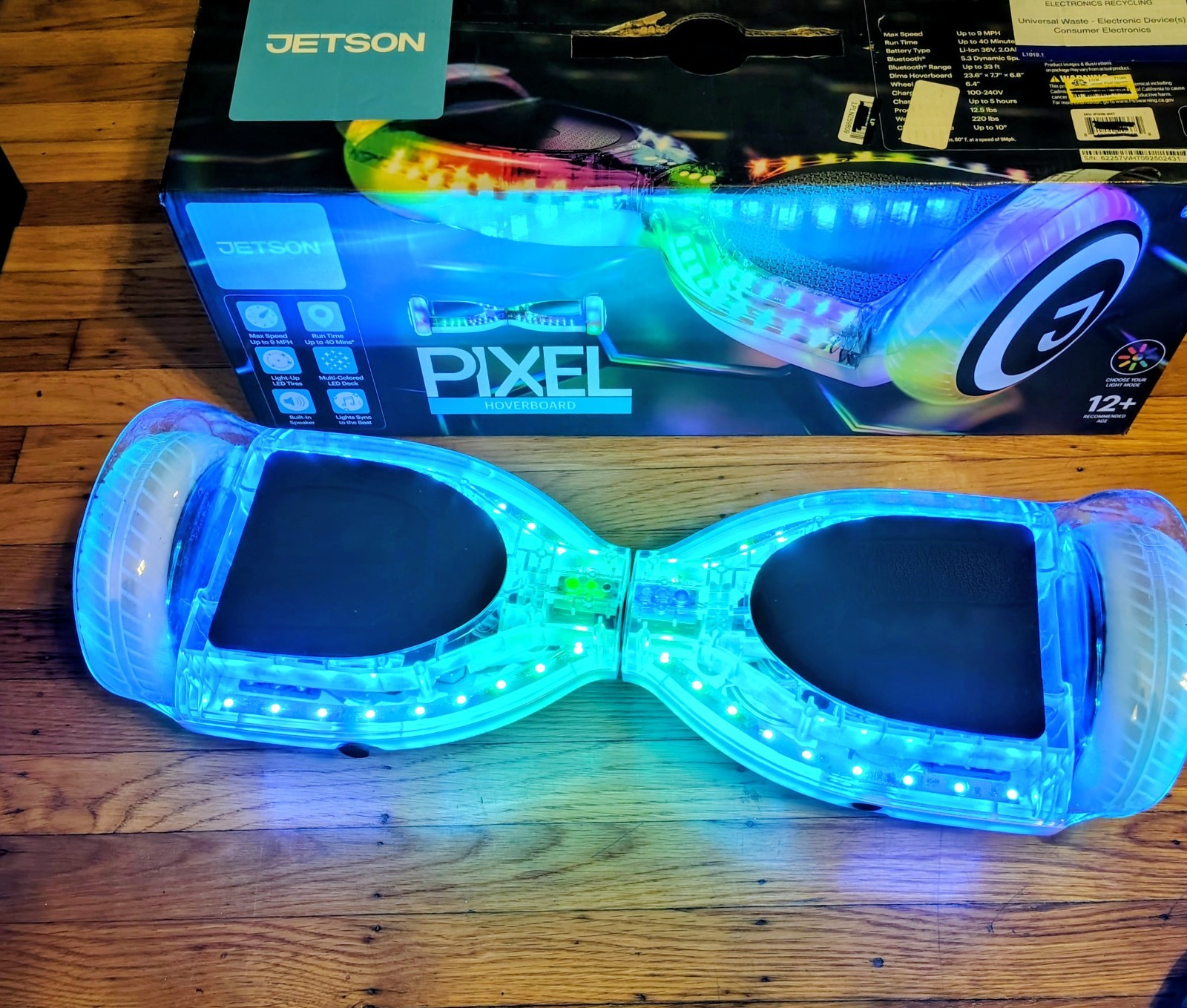 Jetson Pixel Self-Balancing Scooter Clear LED Tires, Bluetooth Speaker