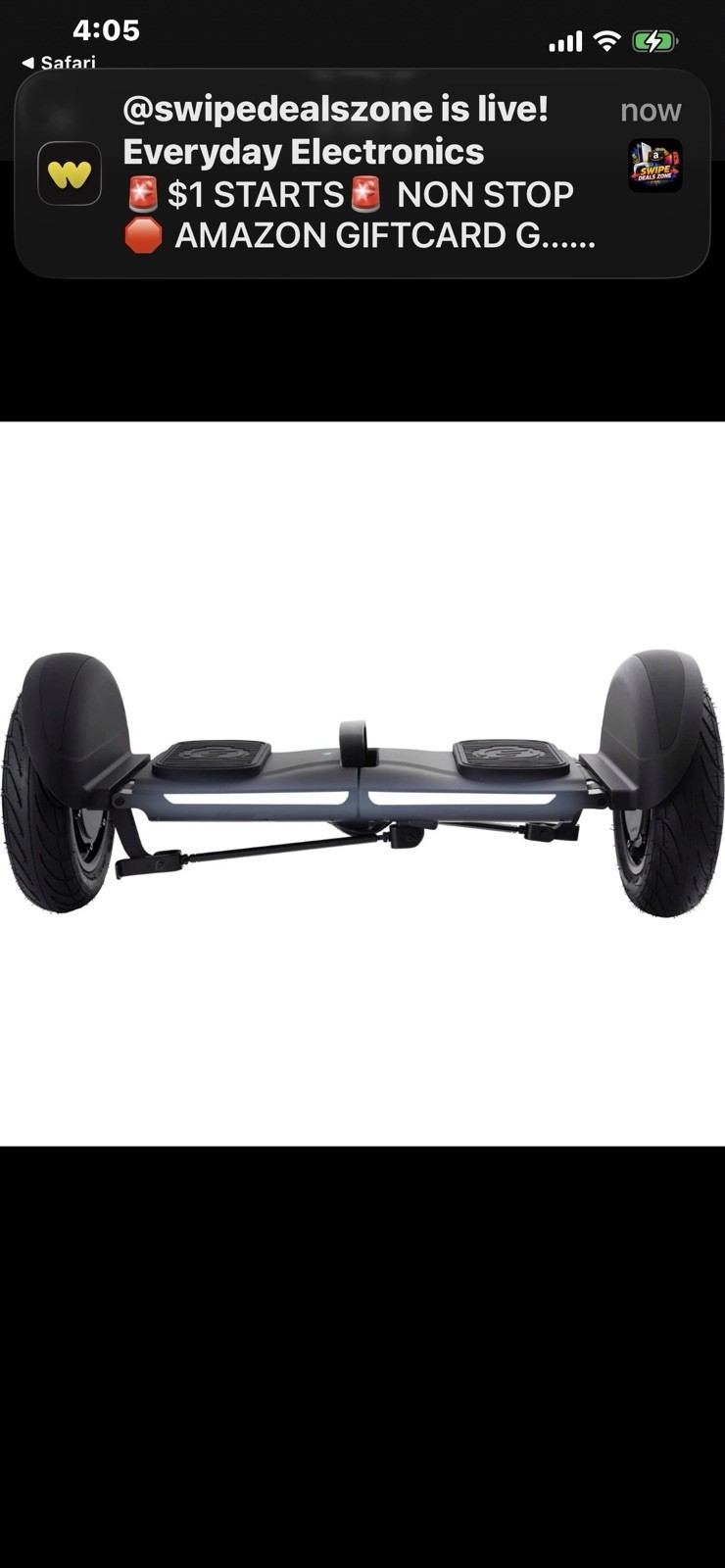 SWFT GMA Self Balancing Scooter Hoverboard UL Certified Foldable Black