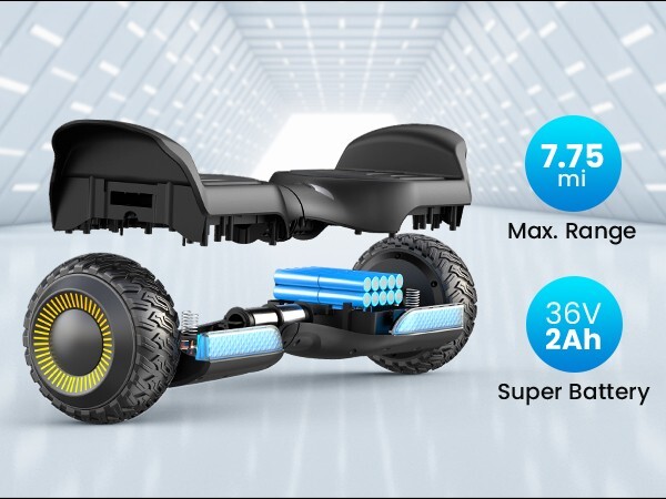 Gyroor Self-Balancing Scooter w/ Bluetooth Speaker & LED Lights-Black