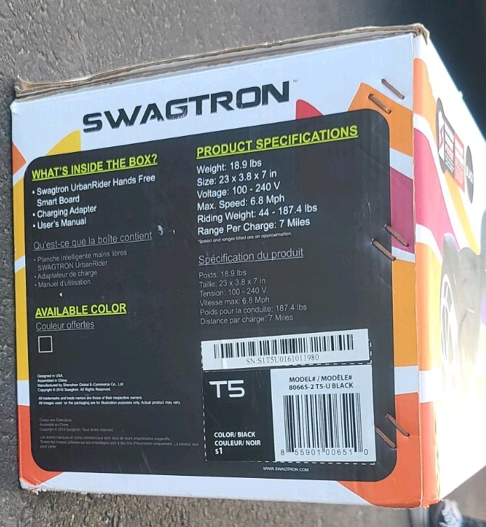 Swagtron T5 Urban Rider Hoverboard – Entry-Level Self-Balancing Scooter (Black)