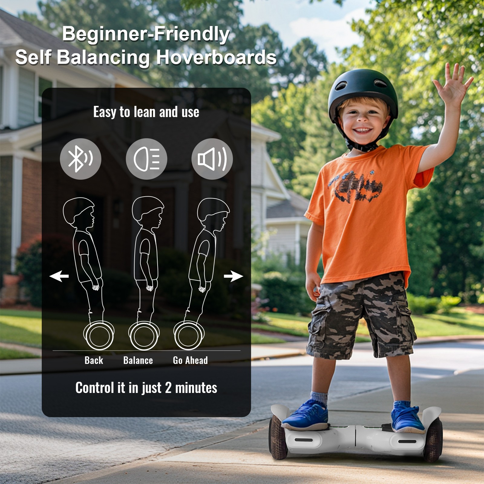 Commugo K3 Off Road Hoverboard Scooter 7.5 Mph 600W 220 lb Weight Limit UL 2272
