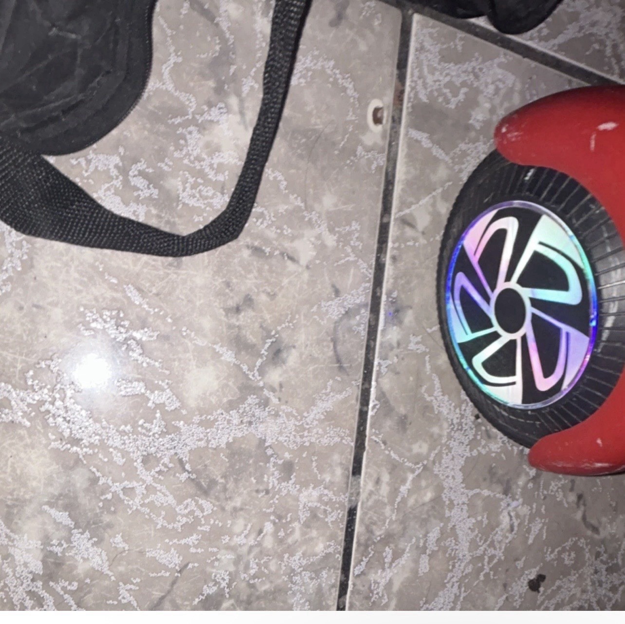 Red Self-Balancing Scooter with Charger and Carrying Bag, Black Accents
