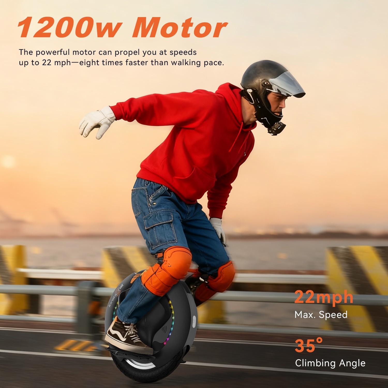 KINGSONG 16S PRO Electric Unicycle 50Mile Range 16in Tire Self-Balancing Scooter