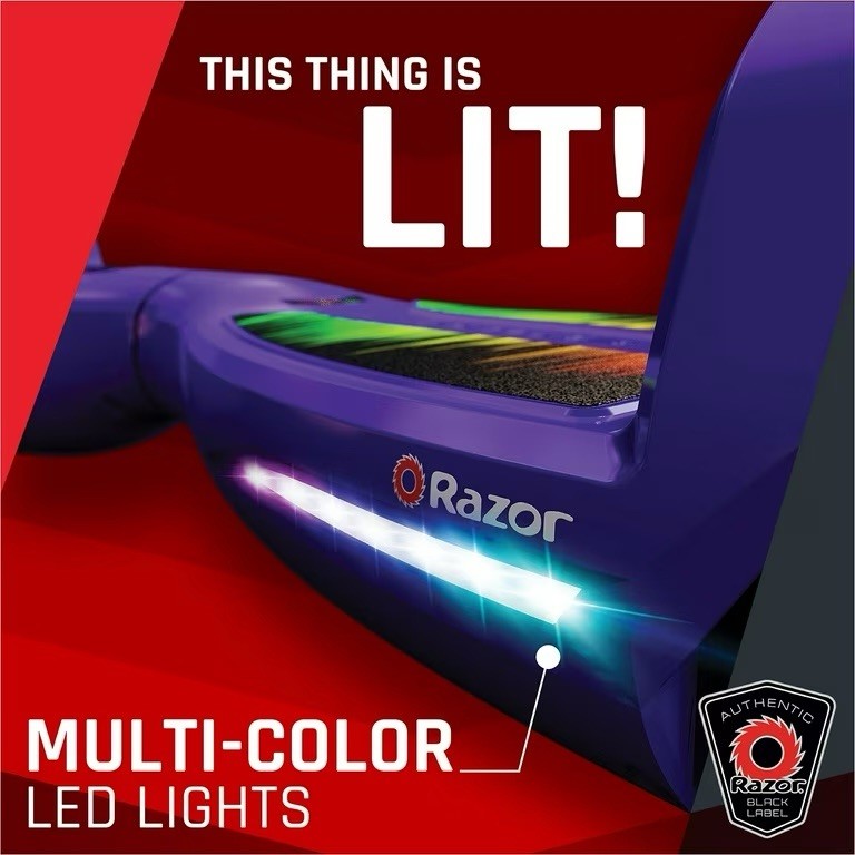 Razor Hovertrax Scooter Purple 9 mph 176 lb Multi-Color LEDs ✨