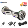 6.5 inch silver hoverboard with bluetooth and LED lights